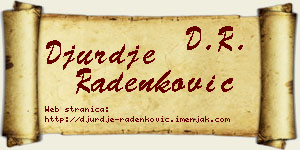 Đurđe Radenković vizit kartica